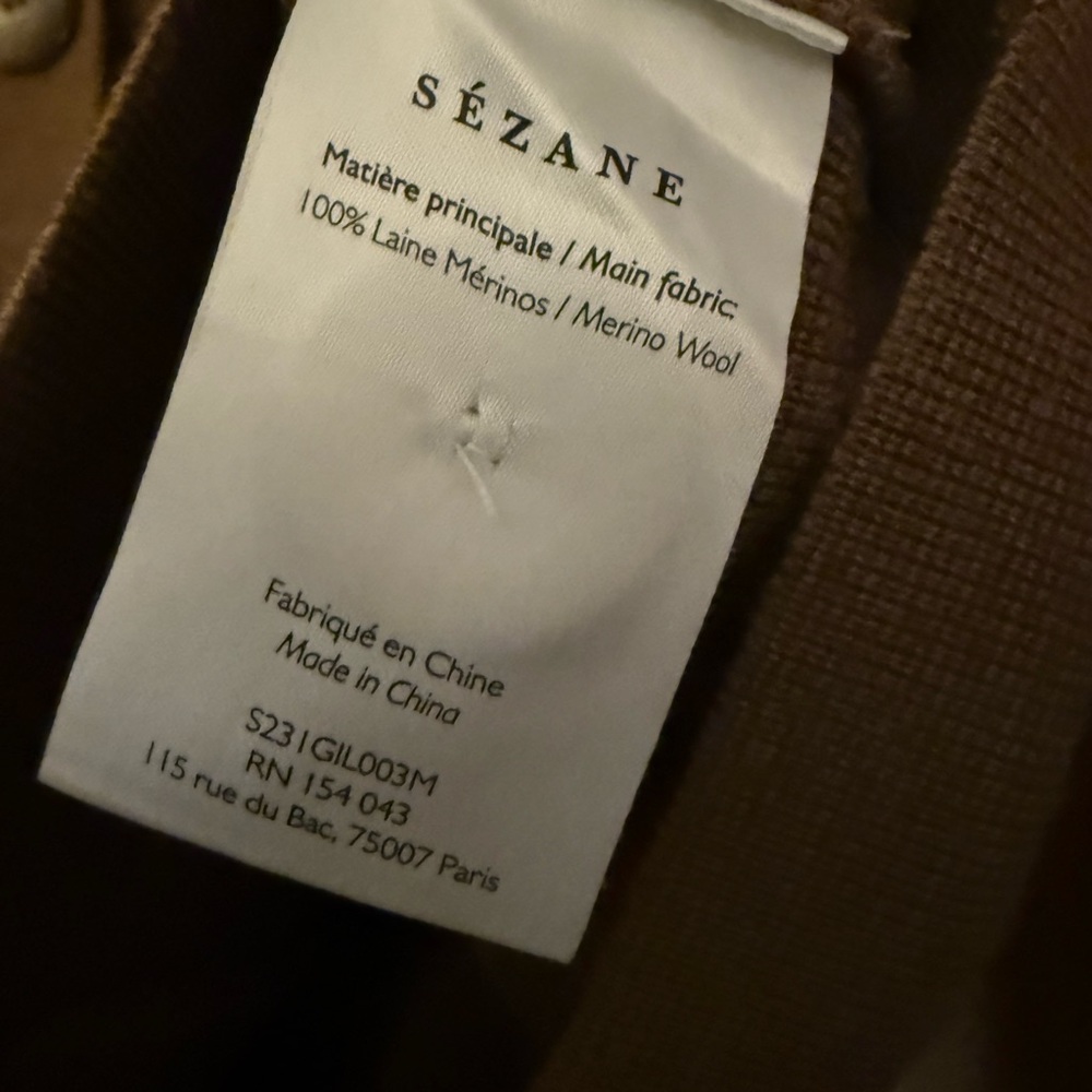 Sezane Betty Cardigan Cafe Clair - Picture 5 of 5